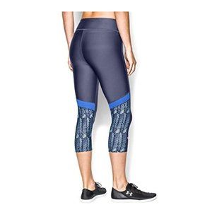 EUC Under Armour Women's Heatgear Alpha Yoga Capri Navy Aqua Size S